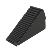 Adjustable Spring-Loaded Door Stopper, Stainless Steel & Rubber Base, Non-Slip Floor Wedge, 3" Gap Fit, Compatible with Standard Doors