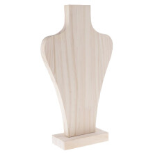 Natural Wood Unpainted Mannequin Bust for Necklace Jewelry Display.5cm.5cm