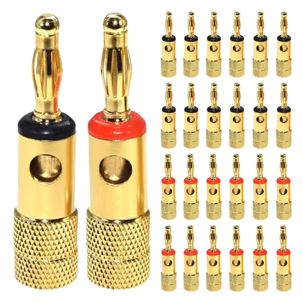 8Pcs 4Mm Gold Plated Banana Plug Speaker Connector For Amplifier Secure Audio Connection 9073542772118