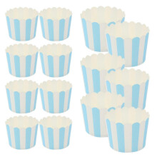 50PCS Blue White Stripes Cupcake Wrappers, Heat Resistant Baking Cups 2025
