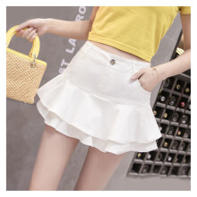 Ruffle Pleated Denim Skirt Women's Summer A-Line Mini Skirt