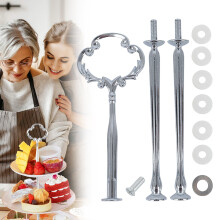 Oppbevaringsstativ, 1 sett kakebrett stativ håndtak cupcake desserttallerken maskinvare beslag holder stang stativ håndtak for kakefat bryllup
