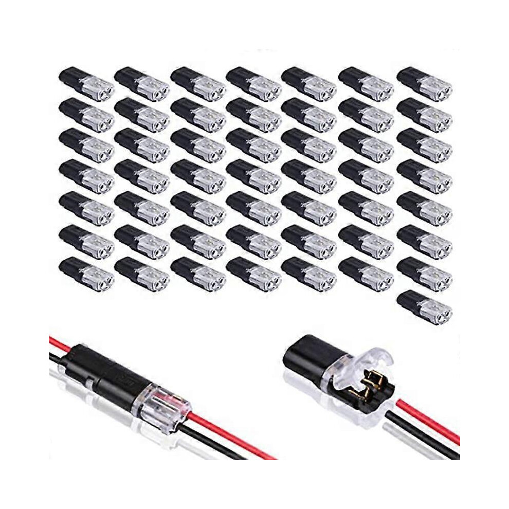 50Pcs Double-Wire Plug-In Connector With Locking Buckle, 2 Pin 2 Way Compact Terminal 5996097091326