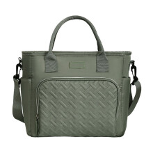 Isolierte Lunchtasche im Ausverkauf für Damen und Herren – Wiederverwendbarer Thermobehälter mit Griff, strapazierfähiges Polyester, Grün (28 x