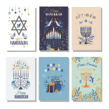 30 stk. Menorah-fugl Hanukkah-hilsenskort med konvolutter til jødisk festnotatkort