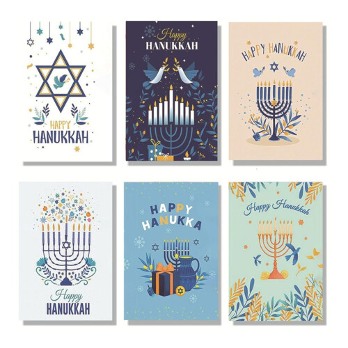 30 τεμάχια ευχετήριες κάρτες Hanukkah με φακέλους για εβραϊκό πάρτι με θέμα το πουλί