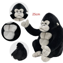 Almofada Gorila Preta, Macia e Fofa, Brinquedo de Pelúcia, Almofada, Travesseiro, O Melhor Presente para Sua Família e Amigos, 25 cm (9,85