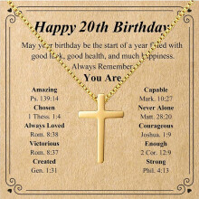 Black/Silver/Gold Cross Necklace – Birthday Gift for Men, Son, Grandson, Nephew (7–20 Years), Christian Religious Jewelry