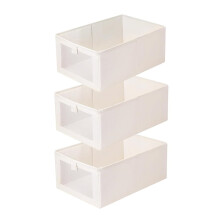 3-Pack Linen Closet Organizers – Foldable Storage Bins with Clear Window, Compatible with Standard Shelves