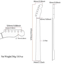 TL Gitarrenhals Ahorn 21 Bünde