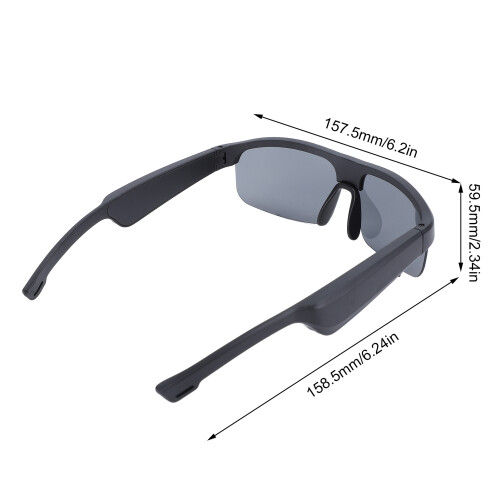 Wireless Bluetooth 5.3 Sunglasses IP65 Waterproof UV Protective, 120mAh Battery 1