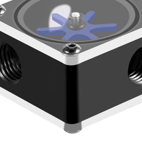 PC Water Cooling Flow Indicator with 6Impeller Acrylic Meter, RealTime Flow Visibility, G1/4 Thread 1