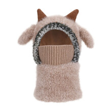 Kids Winter Hat with Lamb-Ear Design & Neck Warmer