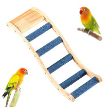 Wooden Bird Ladder and Perch with Anti-Slip Surface