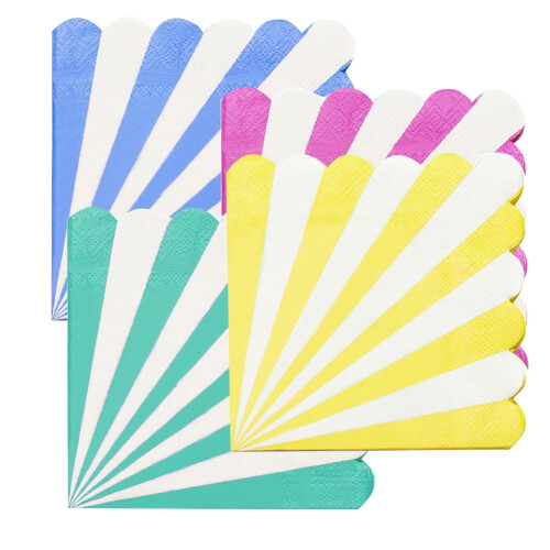 16-Pack Yellow Cartoon Stripe Disposable Napkins