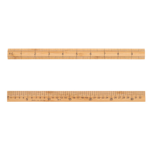 Wood Ruler Khaki Versatile Cm Length for Sewing Projects 2Pcs