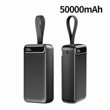 50000mAh Portable Power Bank with LED Display & Lanyard – Safe Lithium Battery, Compatible with Phones/Android, Outdoor Emergency Power