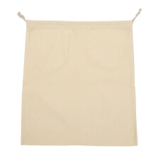 Foldable Drawstring Laundry Bag Canvas Beige Heavy Duty Organizer for Travel Use