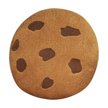 Chocoladekoekjeskussen – Pluche decoratief sierkussen, taille-/zitkussen voor bank, stoel, auto, kantoor – Bruin, 9,9 cm, geschikt voor thuis en