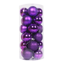Christmas Ball Ornaments Purple Shatterproof 24 Pieces