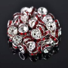 Wholesale Czech Crystal Rhinestone Rondelle Loose Spacer Beads 4/5/6/8/10/12mm-#22 Deep Red-8mm (50pcs)