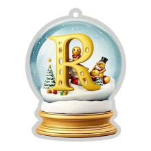 26-Letter Yellow Crystal Acrylic Christmas Ornament