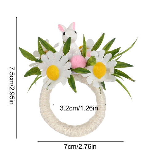 Ensemble de ronds de serviette lapin de Pâques 2