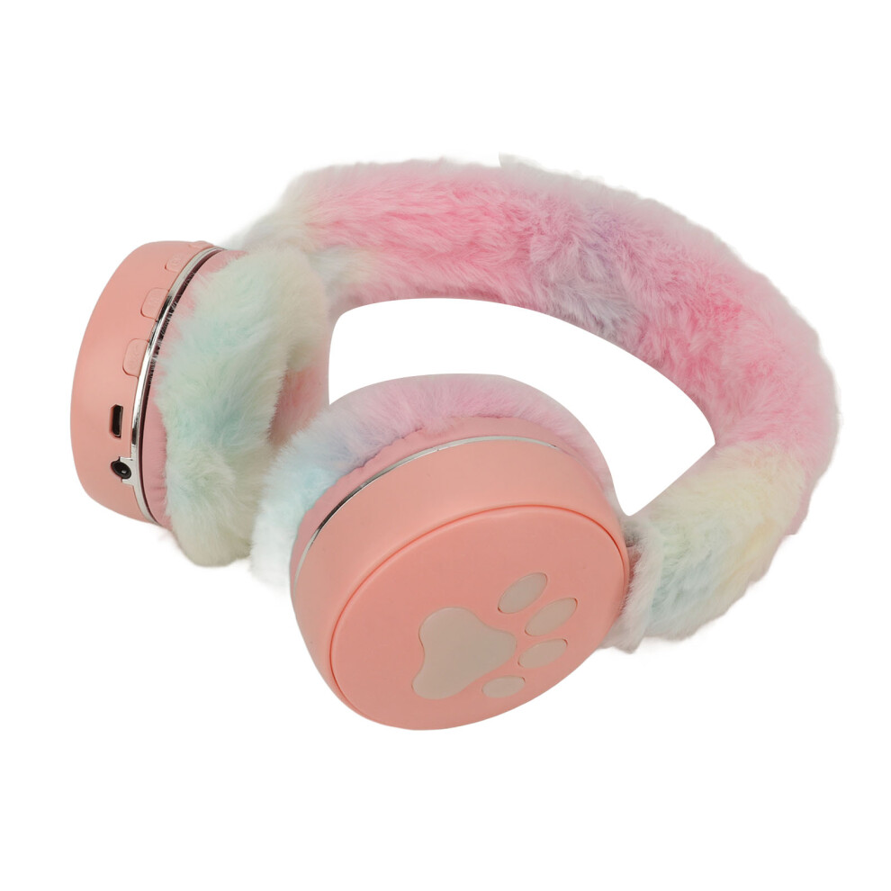 Foldable Plush Bluetooth Headset With Deep Bass 40Mm Speakers Pink 3671391386683