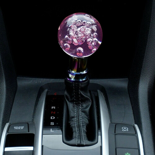 Pink Bubble Crystal Gear Shift Knob with 3 Threaded Adapters Universal Fit 1