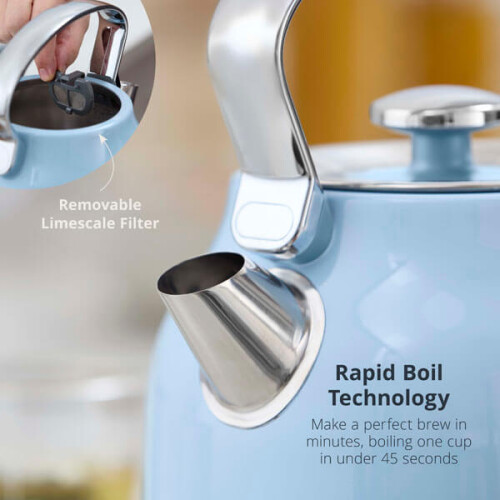 Swan Swan Retro Revive Blue Traditional Kettle 2
