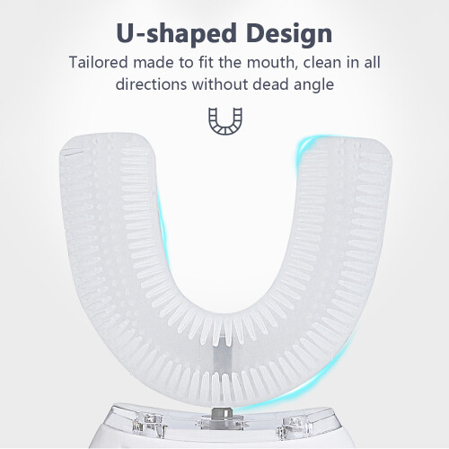 Ultrasonic U-Shaped Electric Toothbrush Waterproof 30'' Timer, 4 Modes 1