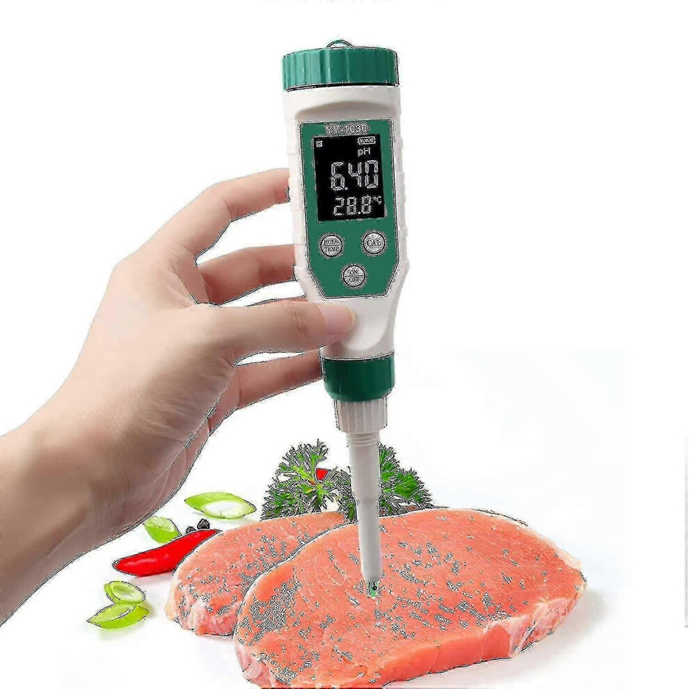 Food Ph Meter, High Accuracy Food Ph Tester With Lcd Backlight And Atc, Ph Meter For Food Fruit Meat Canning Brewing Measurement -Xx J.s S20 6083684903793