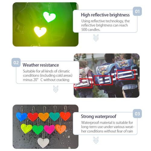 Reflective Love Heart Pendants 12pc