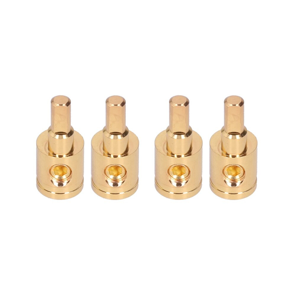 Power Wire Reducer, 0Ga Pure Copper Plated Wire Reducer Terminal Connector For Car Audio Amplifier ,4Pcs Gold 6031075238443