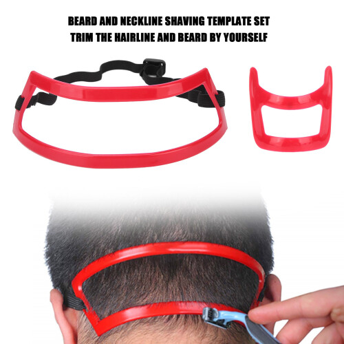 Red Plastic Beard Neckline Shaving Template Set for Men 2