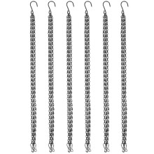 6 Pack Hanging Chain, HEAVY DUTY 50cm Hanging Flower Basket Replacement Chain -3 Point Garden Plant Hanger for Outdoor or Indoor