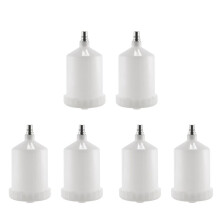 6 Pcs 600Ml Plastic Hvlp Paint Cup Pot for Sprayer Cup Connector Jet Paint Sprayer