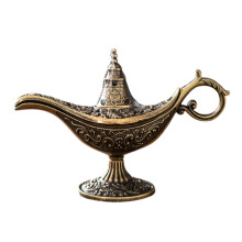 Safe Stable Aladdins Metal Wishing Lamp Incenses Burners For-1