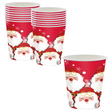 16 Christmas Disposable Paper Cups,Holiday Thickened Paper Christmas Coffee Cups for Hot Cocoa Chocolate Drinks Home Decorations Party Supplies
