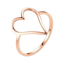 Titanium Steel Heart Ring Rose Gold Size 10