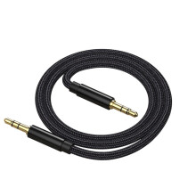 3,5 mm Aux-kabel 1,5 m, nylonflettet hann-til-hann stereolydkabel for hodetelefoner, bil- og hjemmestereoer – kompatibel med alle 3,5 mm-enheter