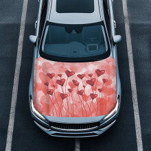 Red Heart Car Cover Stretchable Washable Universal Fit 1