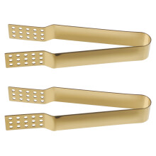 ULTNICE 2Pcs Simple Design Stainless Steel Tea Bag Tongs for Clamping and Squeezing Tea Bags