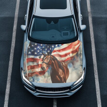 Autokaphoes met Amerikaanse vlag – Elastische, waterdichte polyester beschermhoes, geschikt voor de meeste auto's