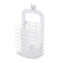 Foldable Wall-Mounted Laundry Basket in White for Home Use and Storage