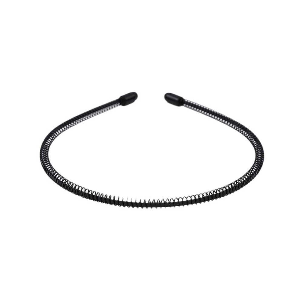 Black Wave Metal Headband Unisex Lightweight Elastic