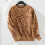 Tao Dame Zebra Mønster Pullover Strikket Sweater Vinter Efterår Mode Pullover Rund Hals Sweater Pullovere BrunL 1