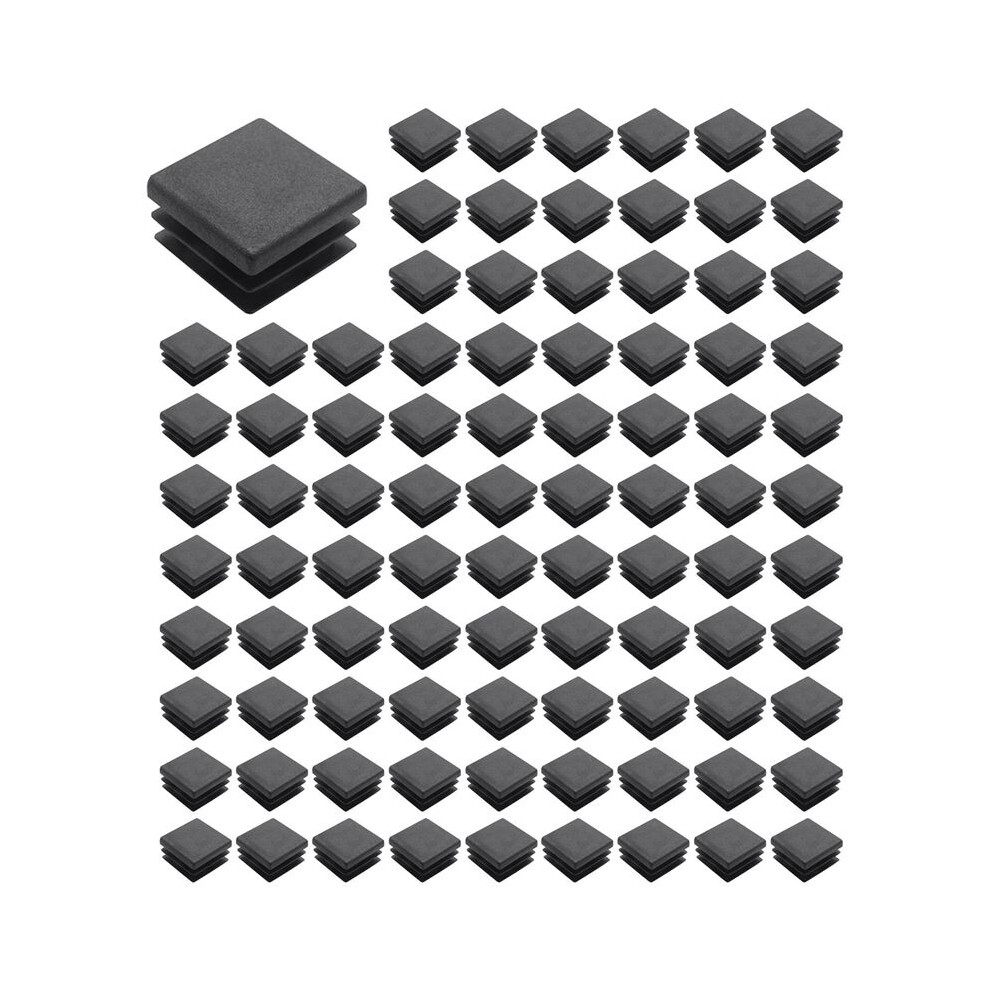 800Pcs Plastic Square Tube Inserts End Blanking Caps 20Mm X 20Mm Black 4711429020482