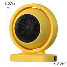 Small Home Heater Fan with Overheat Protection, Compatible with Home & Office, Yellow