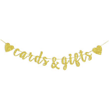 Gold Glitter Cards & Gifts Banner – Compatible with Baby Shower, Birthday, Wedding, Engagement, House Warming Party Decor
